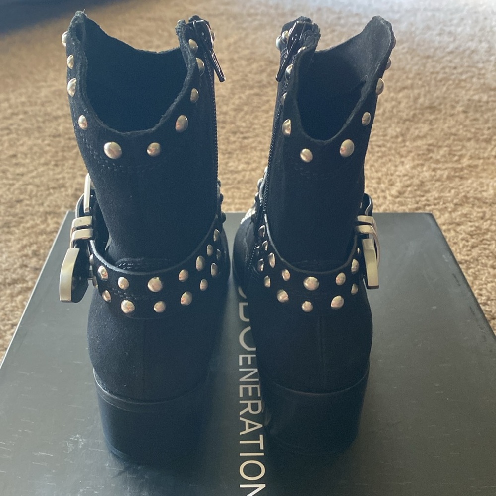 BCBGeneration | NIB Black Ankle Boots with Silver Studs + Buckle - Picture 5 of 11